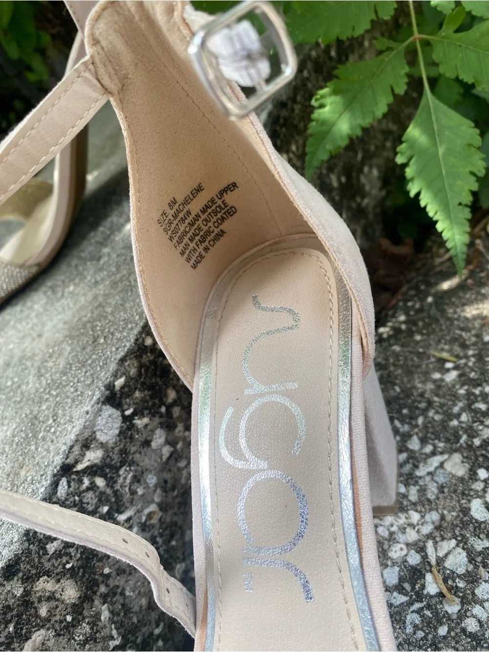 Sugar Blush Rhinestone-Embellished Ankle-Strap Block Heels
